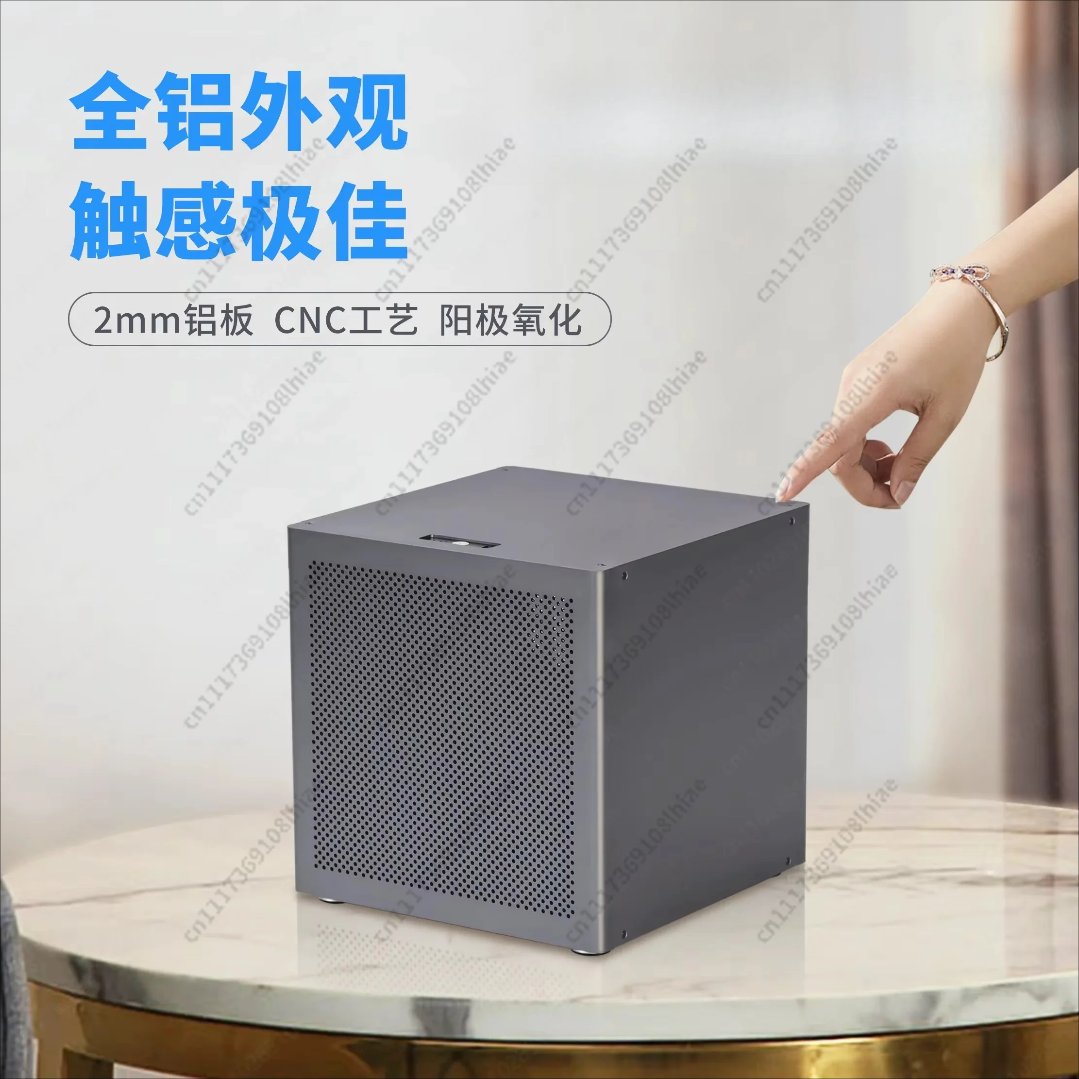 6-Disc NAS chassis 2mm anode aluminum MATX main board ATX power supply Flying Bull Black Synology UNRAID
