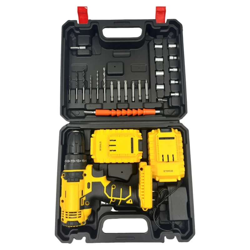 

Home Cordless Drill Set Battery and Charger Drill Drive Kit Comfortable Mid-handle Grip Good Helper for Home Tools