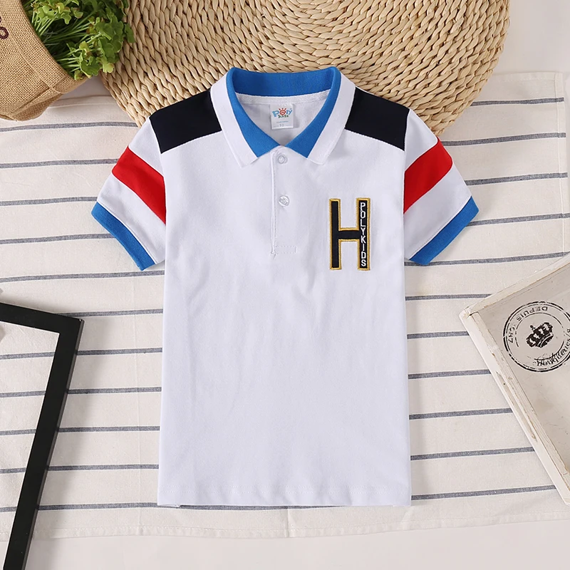 Baby Boy Polo Shirt Fashion Kids Short Sleeve Shirt Letter Children Clothes Boys Lapel Polo Shirts Sports Bresthable Boy Tops