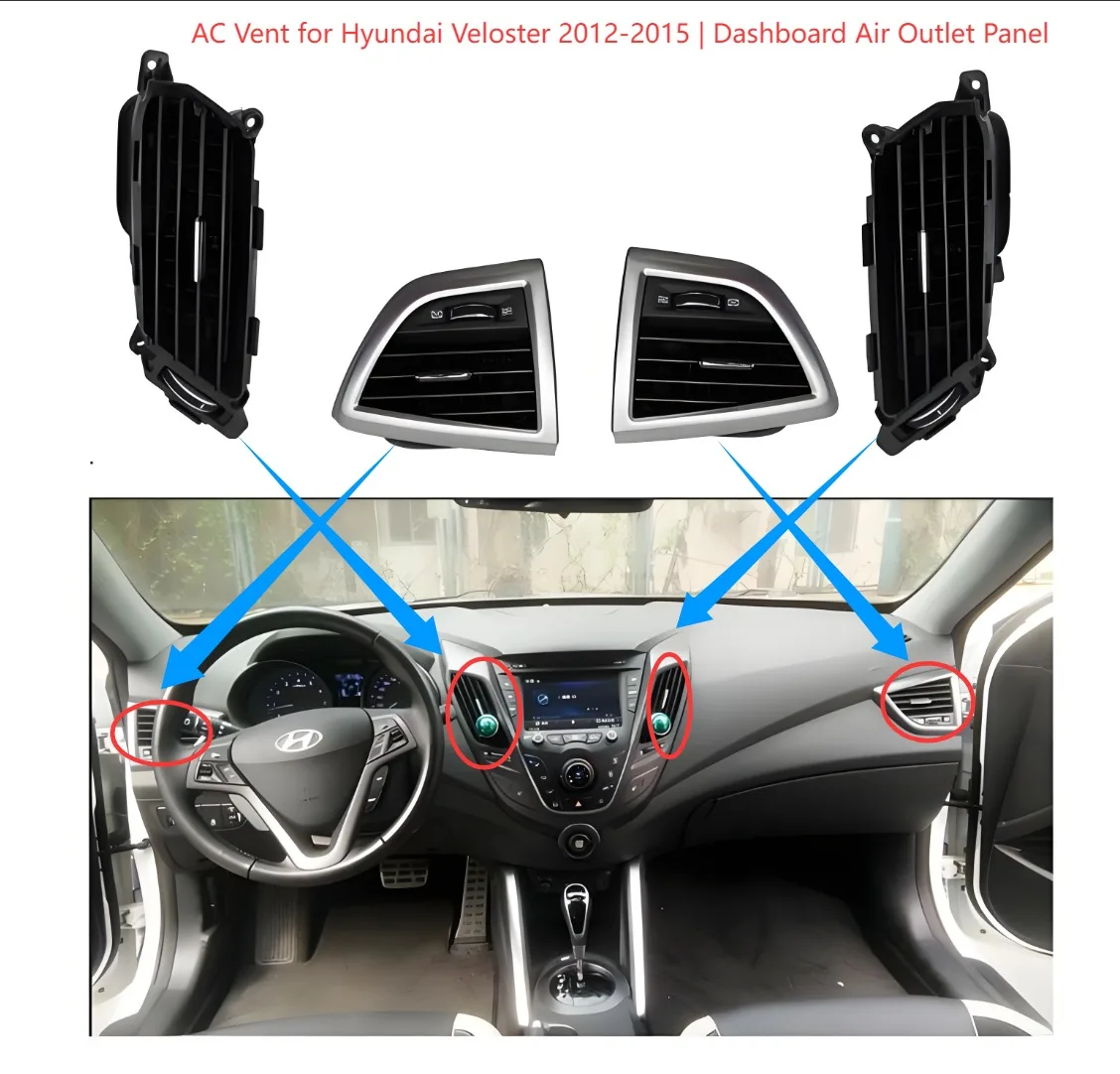 11/2/4 PCS AC Air Vent Outlet Panel Dashboard Air Conditioning Vent Grille for Hyundai Veloster 2012-2015 Car Interior