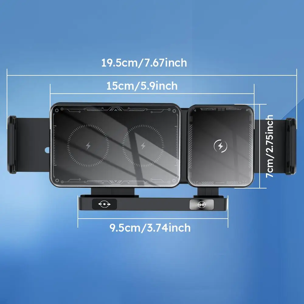 360° Rotation Automatic Rotating Horizontal Screen Bracket Wireless Charging Stand  For Samsung Mobile Phone Holder