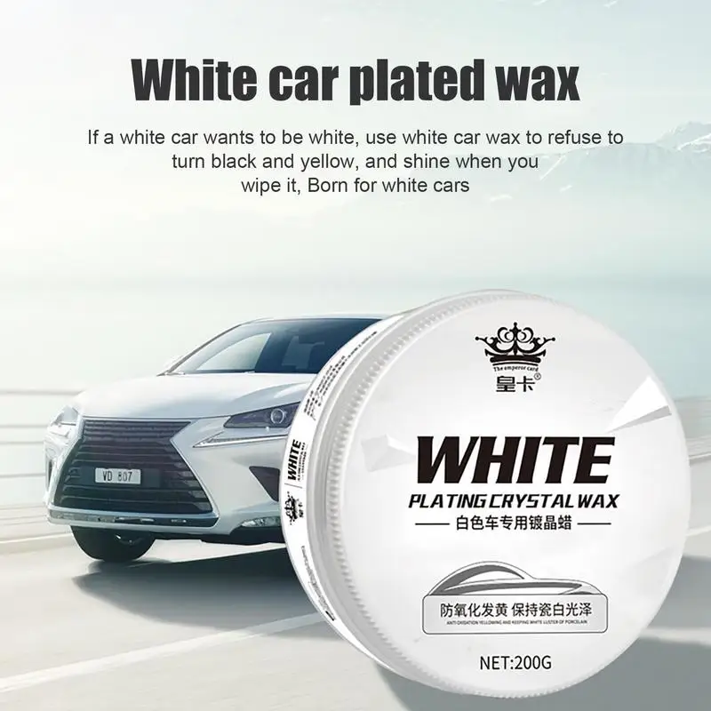 White Car Wax Polish High-gloss Shine Automotive Solid Wax Paste Car Care Supplies For Scratch Remover For White SUV/Car/RV