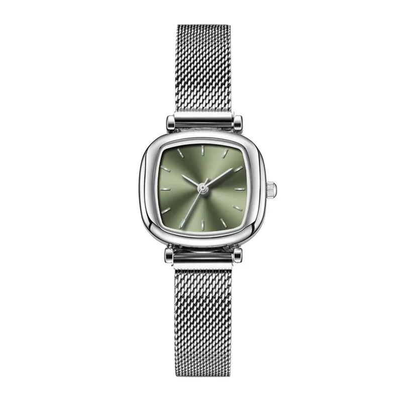 New 2025 Women's Watch Fashionable, Simple, Compact, Exquisite, Elegant Mesh Strap Small Square Watch Customizable