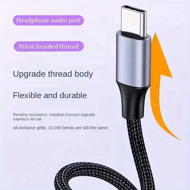 USB Type C to 3.5mm aux adapter and earphone adapter with USB-C 3.5mm audio cable converter For iPhone Samsung Huawei Xiaomi ﻿