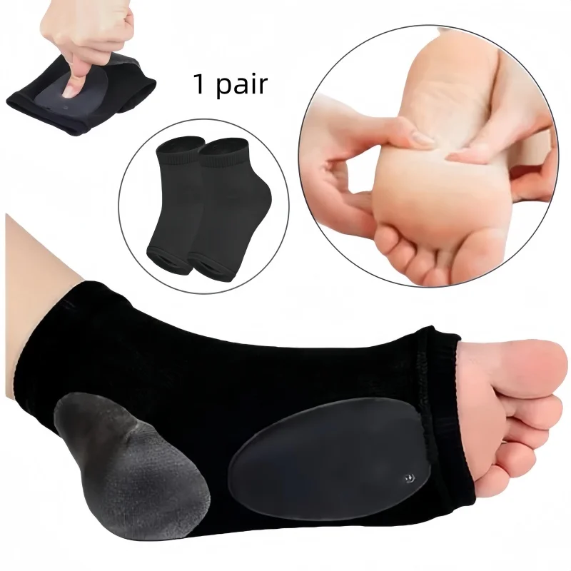 

1 Pair of Arch Support Sleeve Plantar Fasciitis Pain Relief Soft Insole Elastic Gel Pad Arch Socks Flat Foot Corrective Bandage