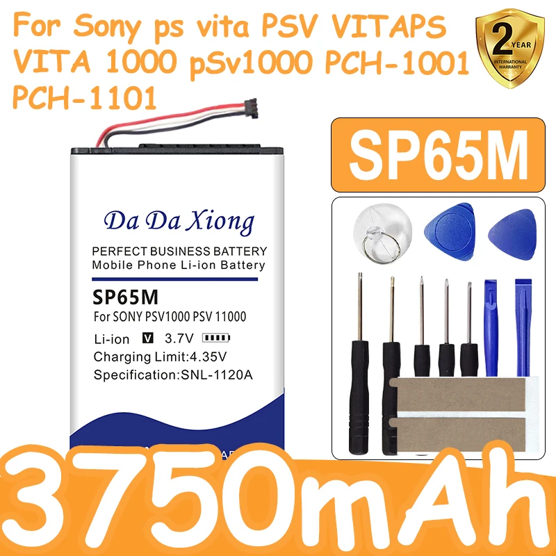 

3.7V 3750mAh Rechargeable Replacement Battery Pack For Sony PSV1000 PS Vita PSV 1000 Console SP65M + Tools