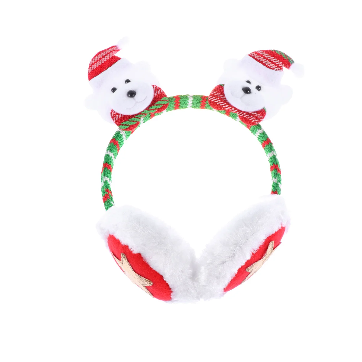 2 قطعة غطاء للأذنين عيد الميلاد الدافئة يغطي الأذن الكرتون ثلج الدب القطبي الشتاء رباطات في الهواء الطلق زي حفلة اكسسوارات