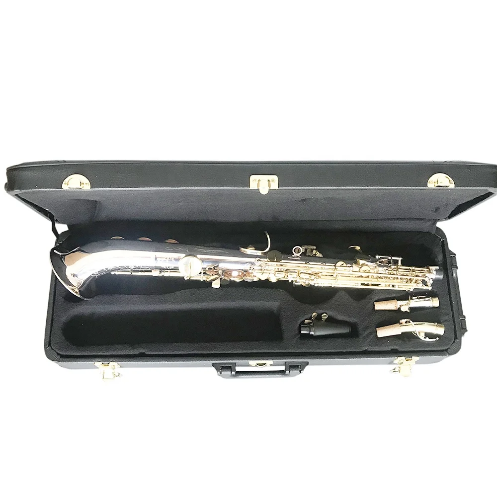 SEASOUND OEM Professional Bb Key  Black Nickel Body Lacquer Keys Soprano Saxophone Saxello JYSL101DBNL