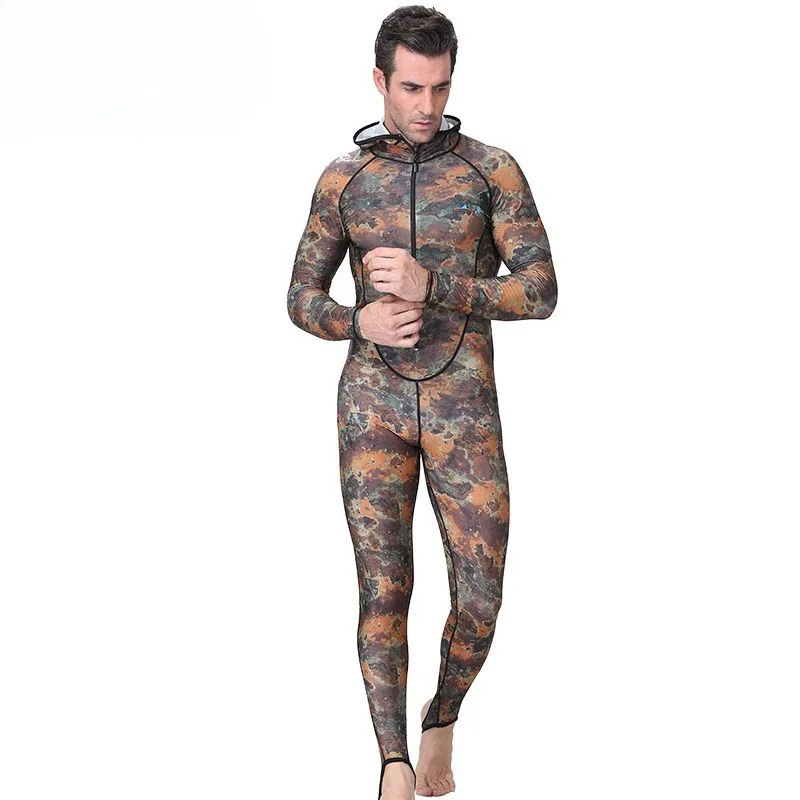 الخريف والشتاء الرجال التمويه بذلة قطعة واحدة البريدي مقنعين تصفح بدلة غطس ملابس الغوص للرجال