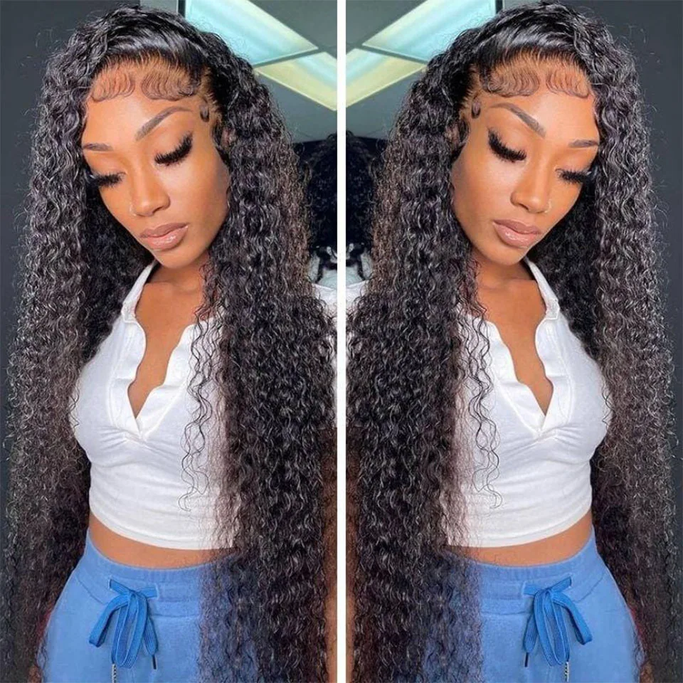 Kinky Curly 13x4 Lace Front Human Hair Wigs For Women 4x4 Lace Closure Wig Brazilian13x6 Hd Lace Frontal Wig Water Wave Lace Wig