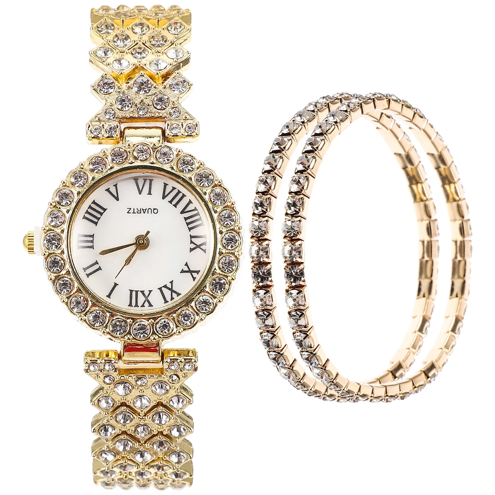 

2 Pcs Automatic Quartz Watch Bracelet While Married Seen Lady Dainty Gold The Watche