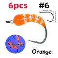 6 piezas de color naranja, talla 6