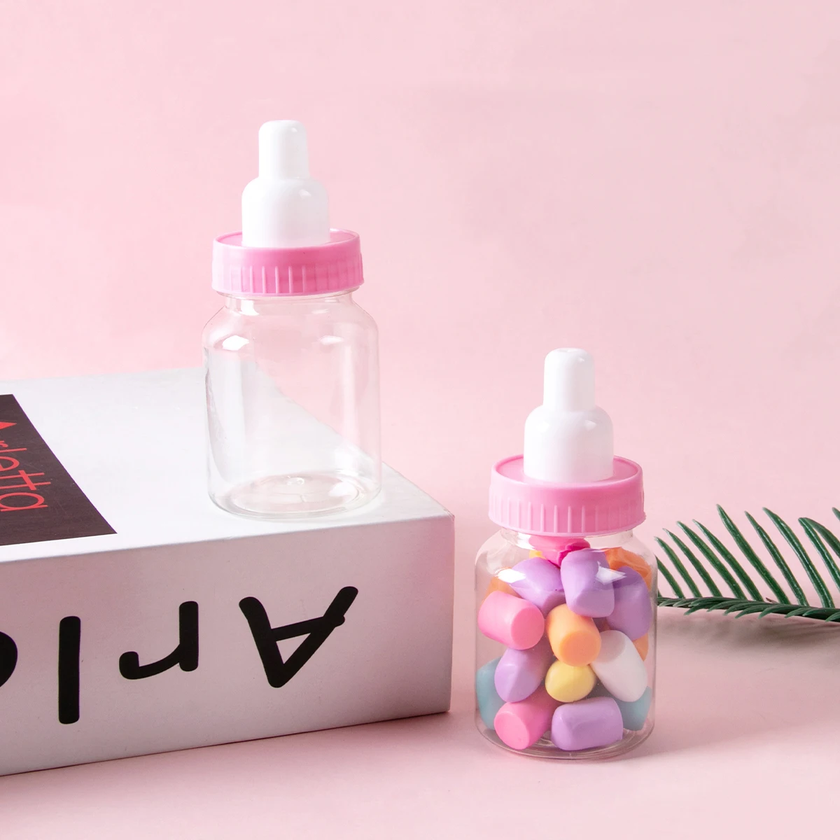 12 Stück Babyflaschen, blau, rosa, weiß, Kunststoff, Süßigkeitenflasche, Babyparty, Geschenkbox, Dekorationen, Jungen und Mädchen, Geschlecht offenbaren, Partygeschenke – Detail 7
