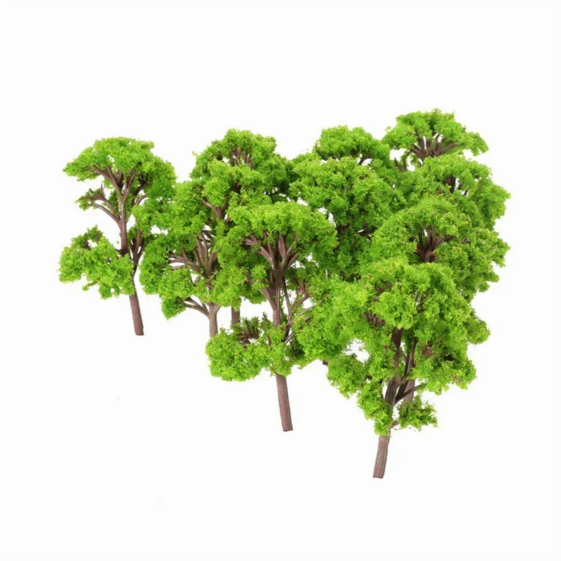 10Pcs 12cm Green Model Trees Diorama Garden Wargame Road Train Railway Architectural Scenery Layout Landscape Artificial Plants