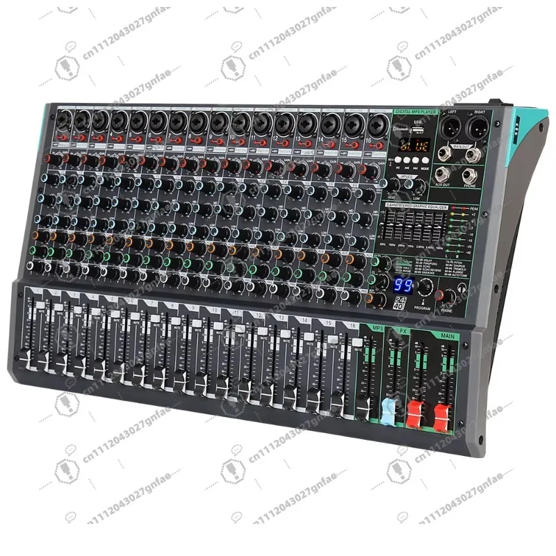 Professional Audio Console Mixer Built-in MP3 PC Input 99 Reverb Effects 16 Channel Mixer