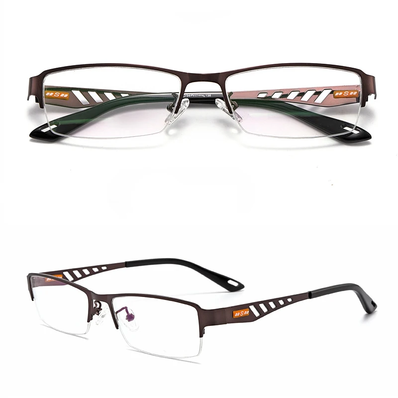 Automatisch Anpassende Photochrome Multifokale Lesebrille für Herren Progressive Anti-Blaulicht Geschäftsbrille Halbrahmen +4.0 – Detail 12