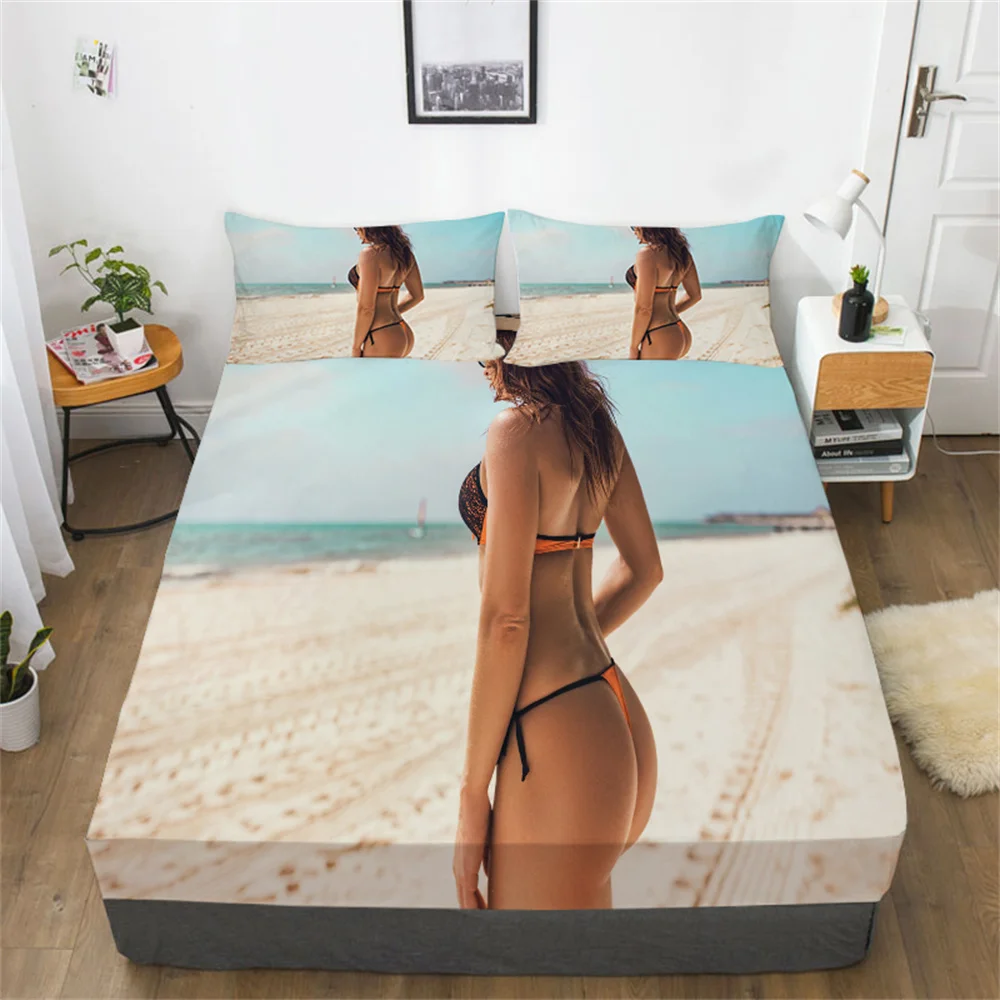 

3D Comforter Bedding Set Sexy Girl Bed Sheets Bedspreads King Beds Size Home Textiles Fashion Cotton Fitted Sheet Duvet Cover