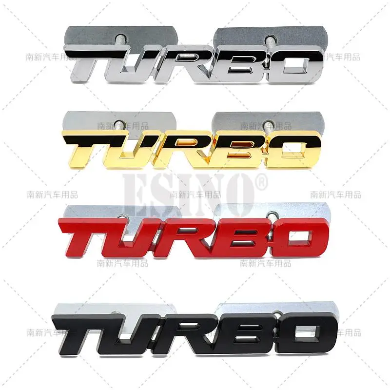 

3D-эмблема Turbo для передней решетки автомобиля, металлическая наклейка-значок, декоративный стикер для кузова, аксессуар для стайлинга автомобиля