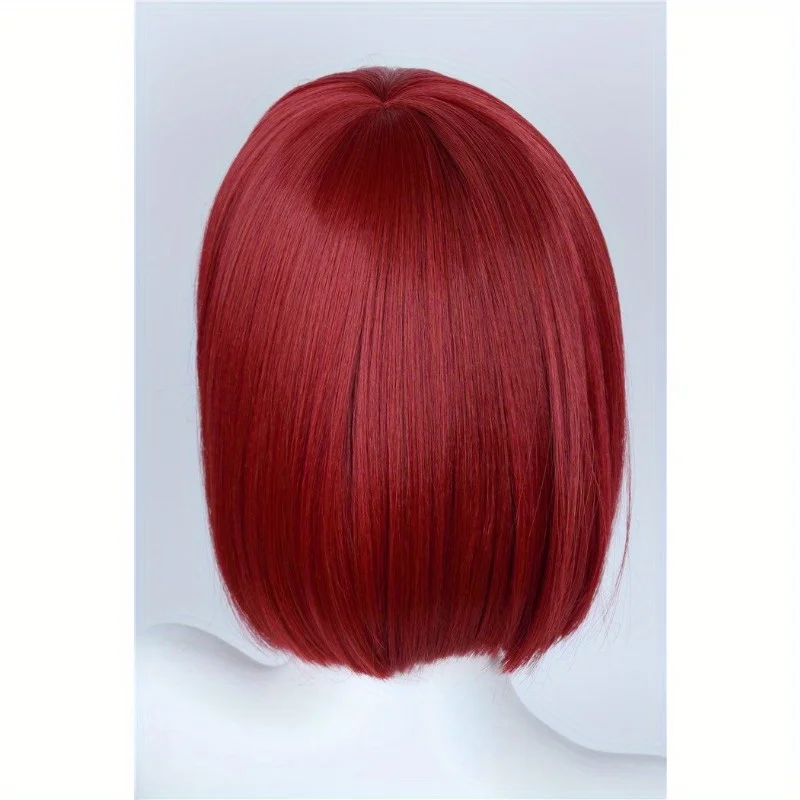 للجنسين مستقيم قصير أحمر تأثيري الباروكات هالوين زي بوب الباروكات للنساء الشعر الاصطناعية كوس حزب أنيمي