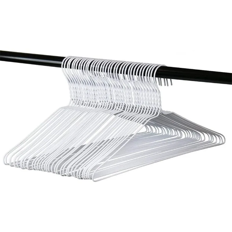 100 White Wire Hangers 18