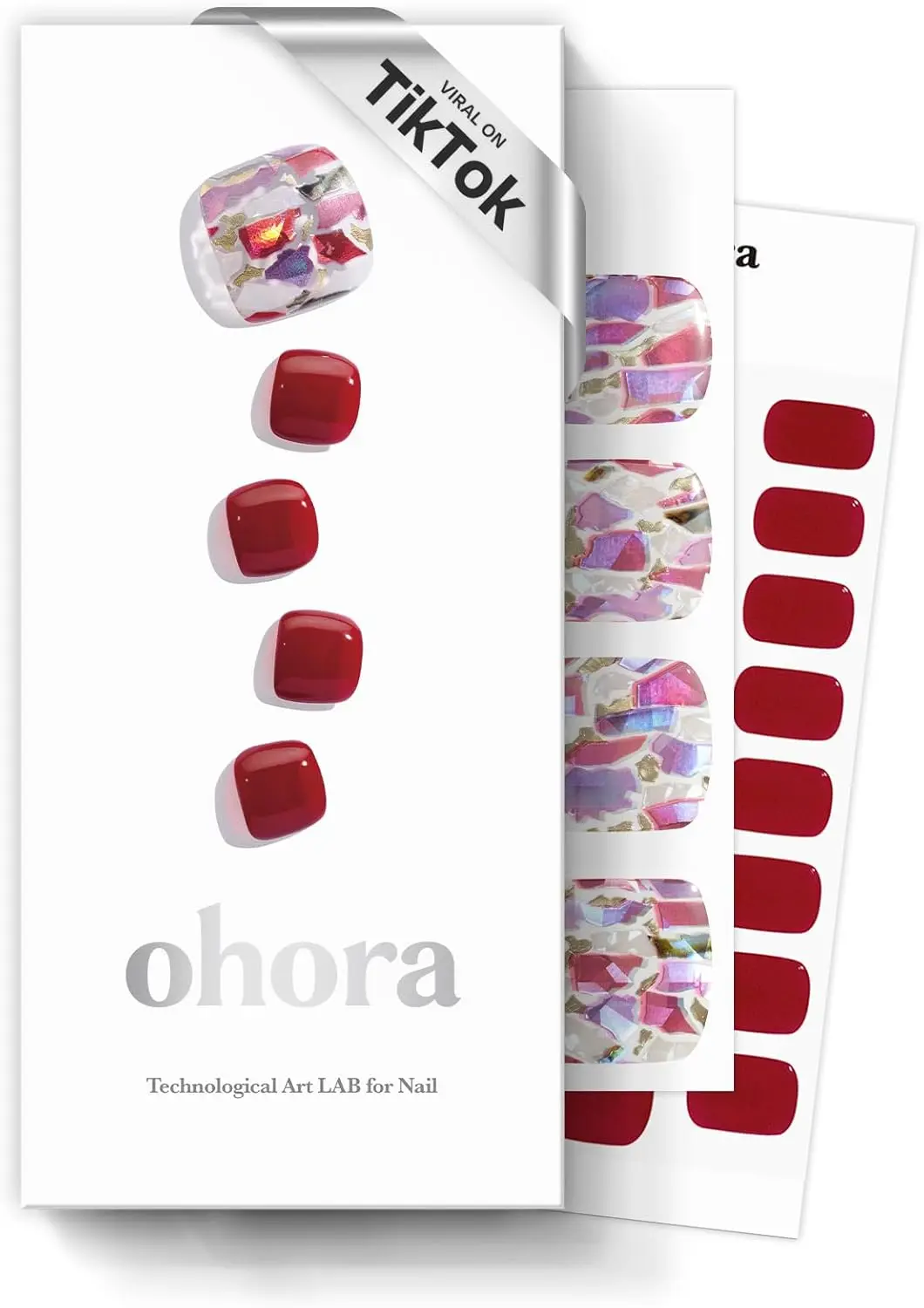 

Semi Cured Gel Pedi Strips (P Satin Magenta) - White, Solid, UV/LED Compatible, Salon-Quality, Easy Apply & Remove - Includes 2