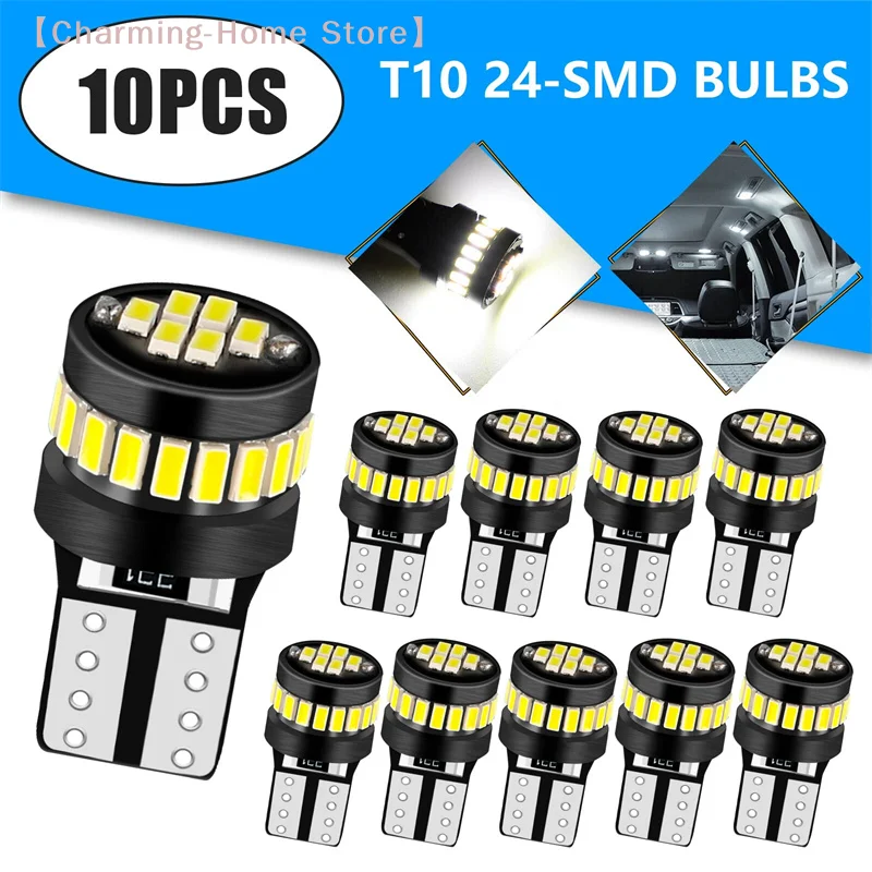 【M】10 Stück W5W LED T10 LED Canbus Glühbirnen Auto Parkplatz Positionsleuchten Innenraumbeleuchtung Kartenleuchte Leselampe 12V Weiß