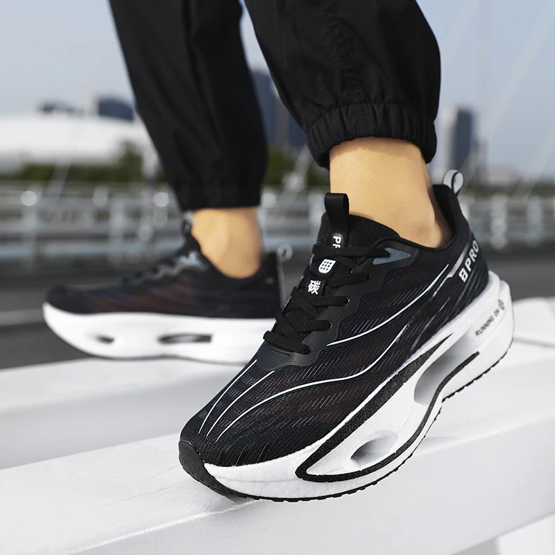 2025 New Men's Sneakers Thick Bottom Cushioning Running Shoes Athletic Training Carbon Plate Jogging Shoes Women's Tennis Shoes