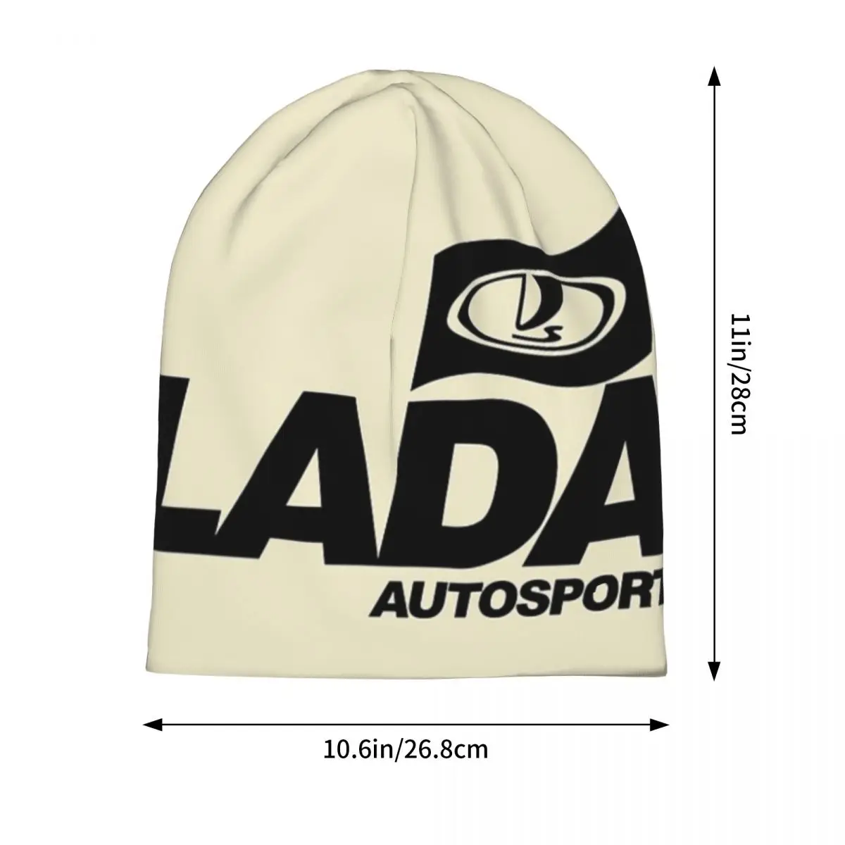 Lada Autosport With Flag Logo (black) Warm Knitted Cap Hip Hop Bonnet Hat Autumn Winter Outdoor Beanies Hats for Men Women Adult