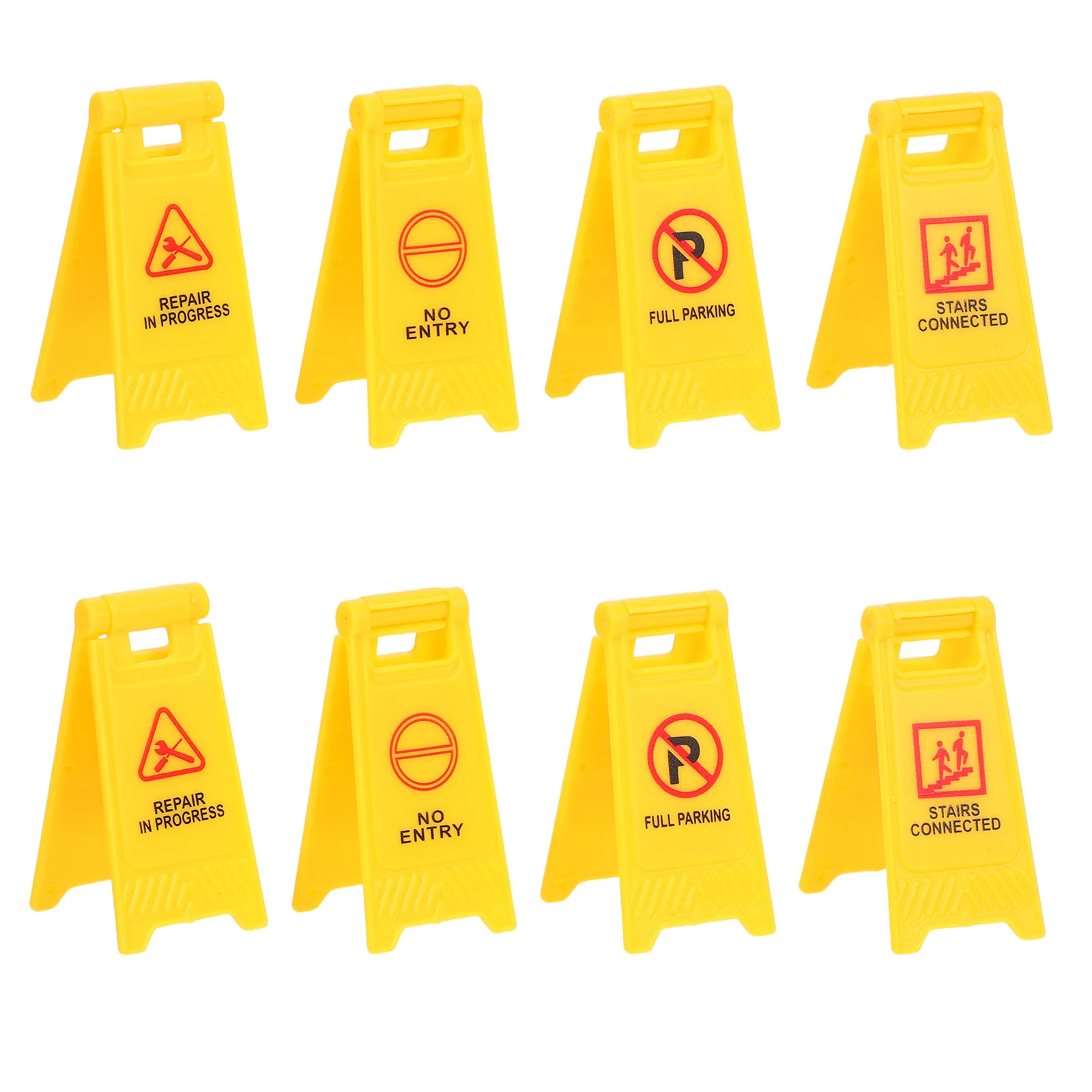 8-delige miniatuur speelgoedmodel wegversperringen speelgoed kinderen verkeersbord borden waarschuwingsbarrière