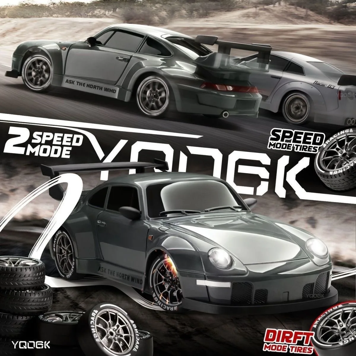 993 RC Drift Car 1/24 4WD Remote Control Drift Racing Car 2.4G Full Scale High Speed ​​Drift Racing Car Model Toy Gift