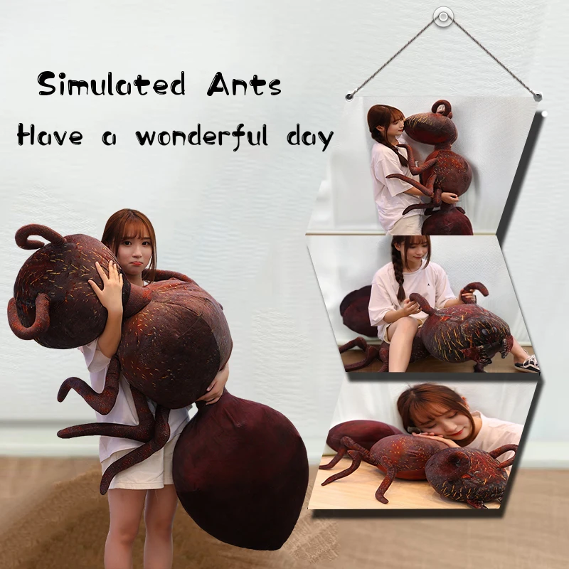 

45-100 см ярко-коричневые муравьи, плюшевые игрушки, имитация мягких животных, мягкая кукла, большая подушка для сна, декор комнаты, милые подарки на день рождения