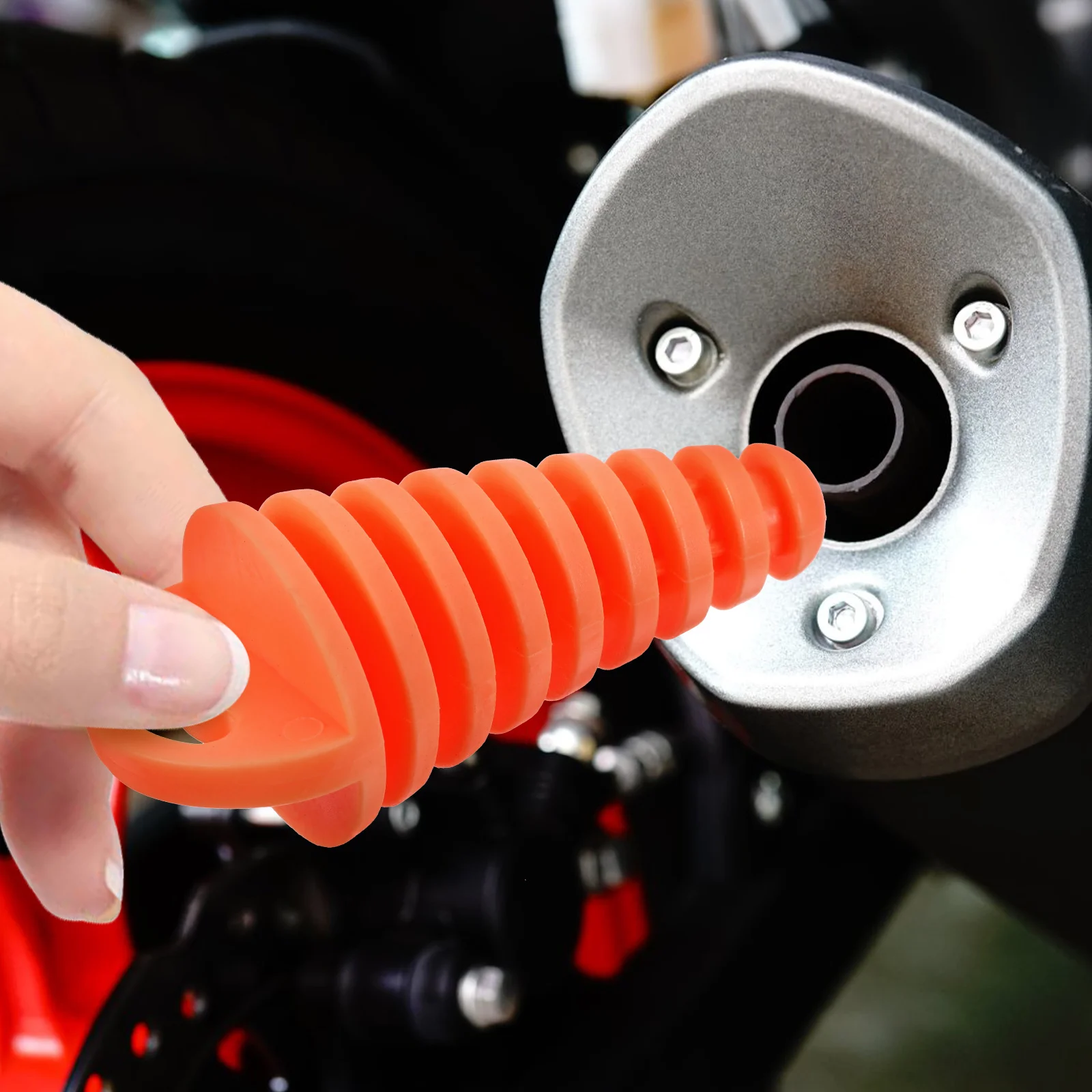

Exhaust Plug PVC Waterproof Orange Motorcycle Accessory Durable Easy Installation Off-road Tailpipe Exhaust Wash