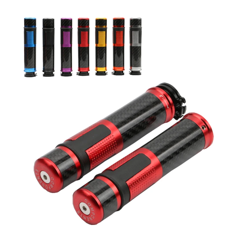 22mm Diameter Handlebars Universal 2025 New Pair Carbon Fiber Texture Motorcycle Handle Grips for Enhanced Control