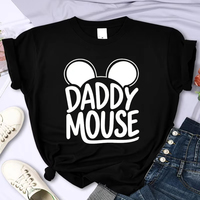 Disney Mickey Mouse Best Dad Ever Printed T Shirt Short Sleeves 2026 Summer Unisex Clothes Father's Day Birthday T-shirt Tops