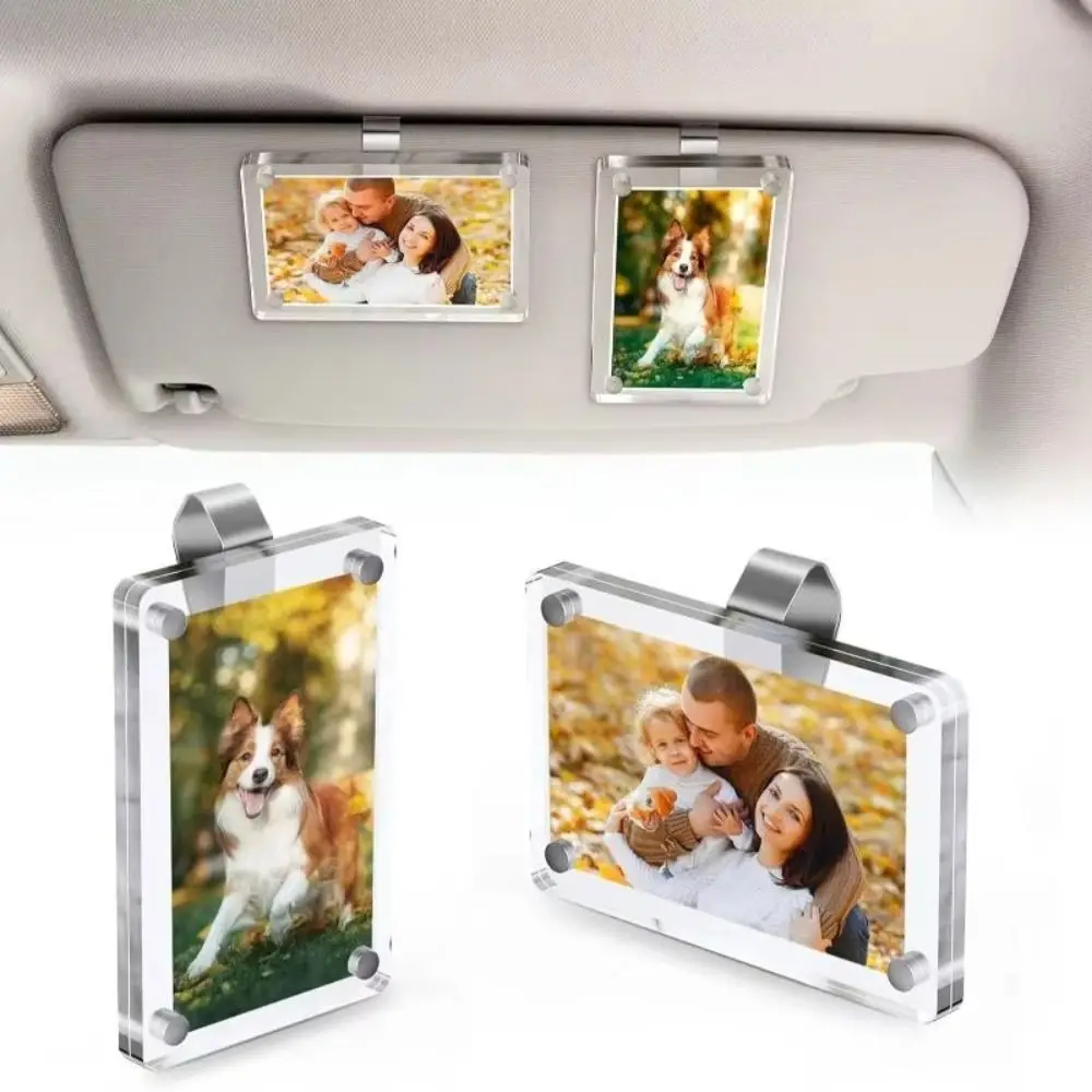 Lightweight Sun Visor Photo Holder Waterproof Transparent Car Picture Holder UV Protection Photo Frame