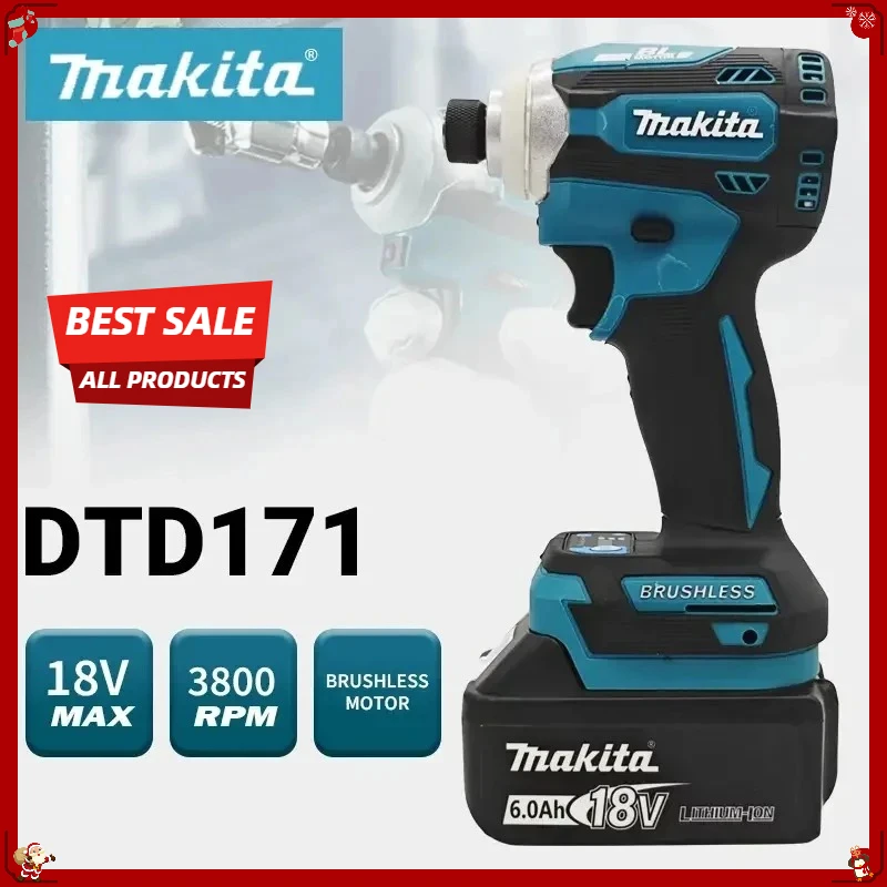 

Оригинальный ударный шуруповерт Makita DTD171, беспроводной, бесщеточный, электрический, перезаряжаемый, дрель-шуруповерт, электроинструмент Makita
