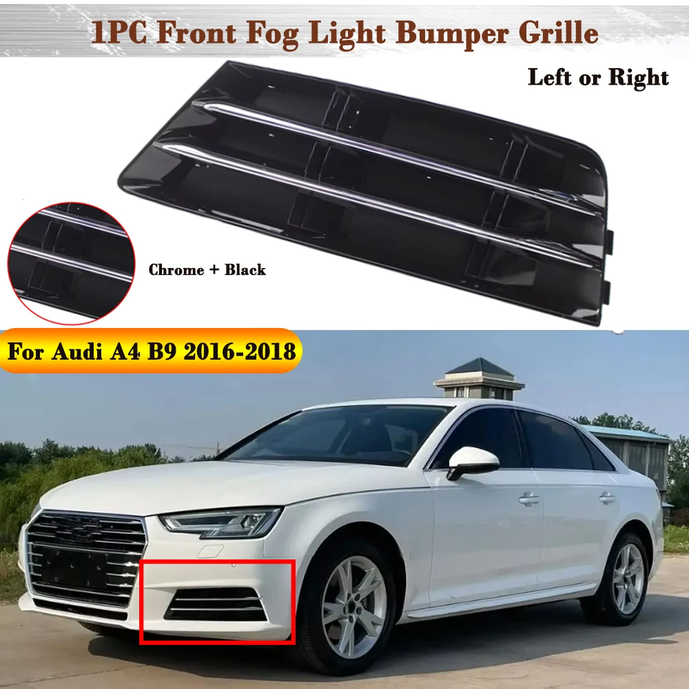 

Car Front Bumper Fog Light Lamp Grille Cover Frame Left/Right 8W0807681R 8W0807682R For Audi A4 B9 2016 2017 2018