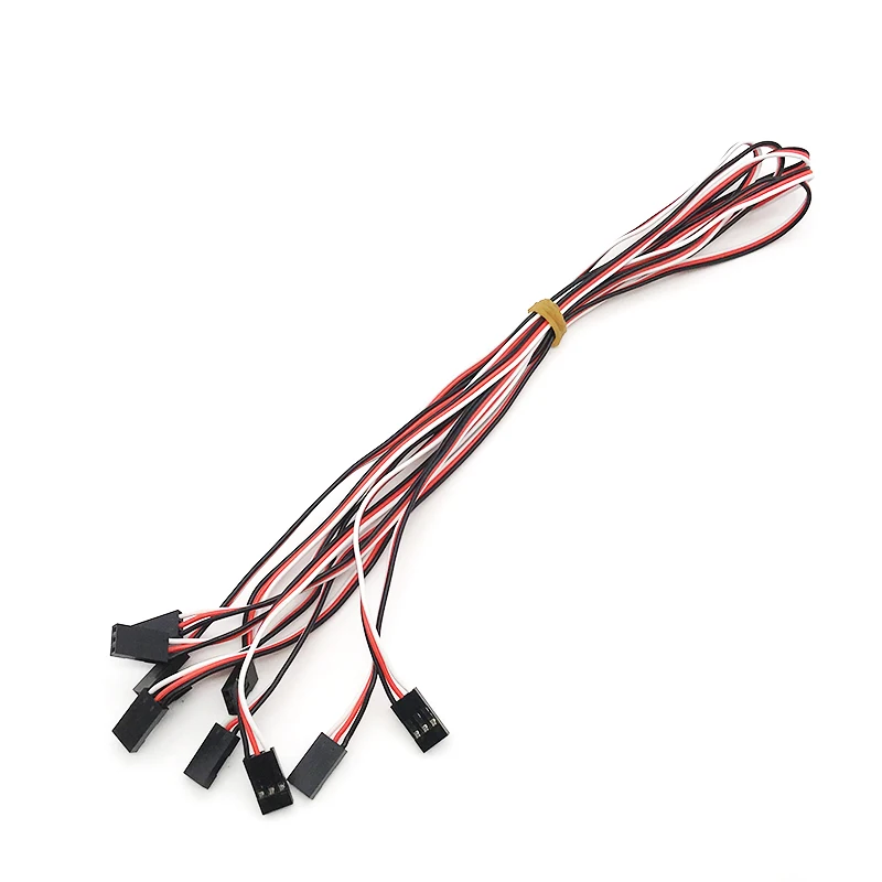 10 pz Servo cavo maschio a maschio Servo prolunga cavi RC Touch Wire 100mm 200MM 300MM 500MM per JR Futaba elicottero RC giocattolo