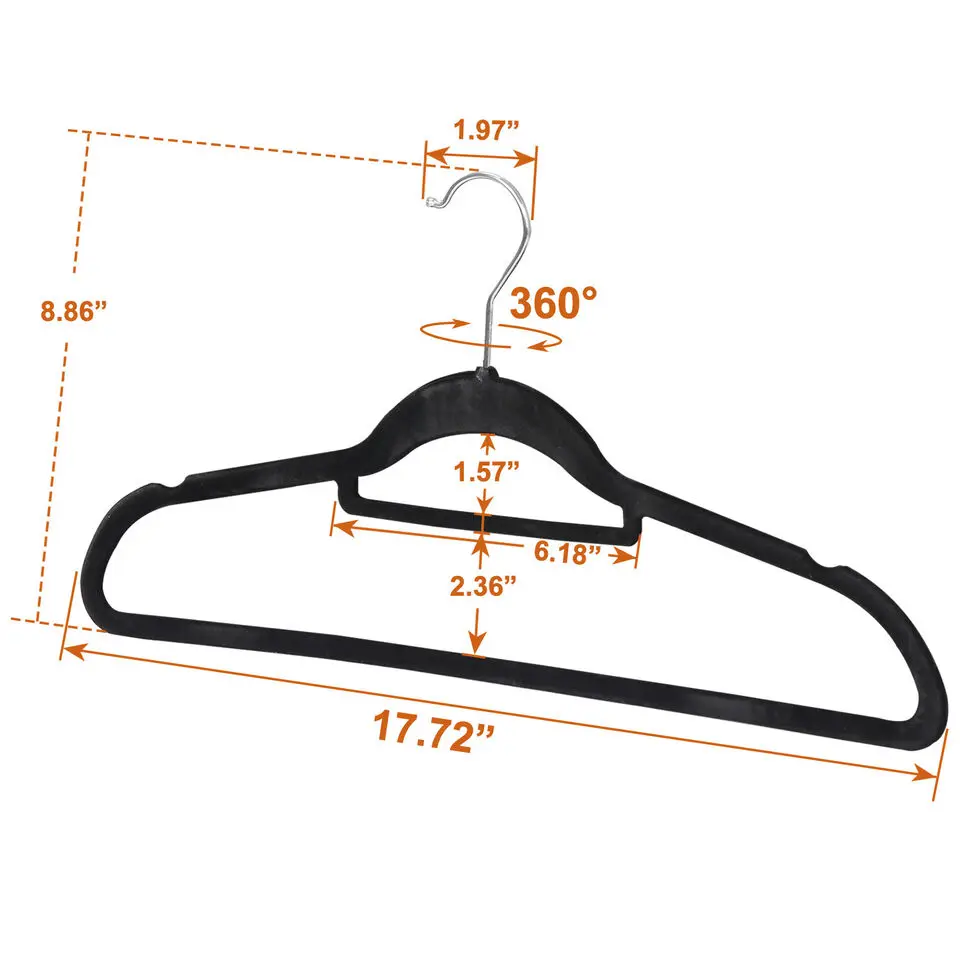 Cabides Rotativos Velvet, Premium Sturdy, Roupas Terno Camisa e Calças, 100pcs