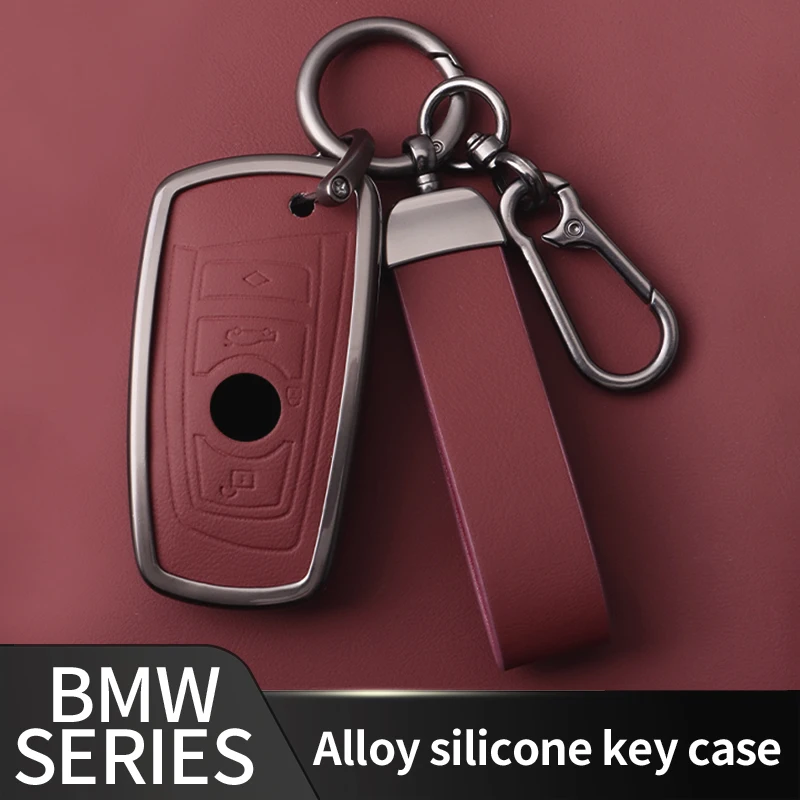 

Alloy Leather Car Key Case Cover For Bmw F20 F30 G20 f31 F34 F10 G30 F11 X3 F25 X4 I3 M3 M4 1 3 5 Series Keychain Accessories