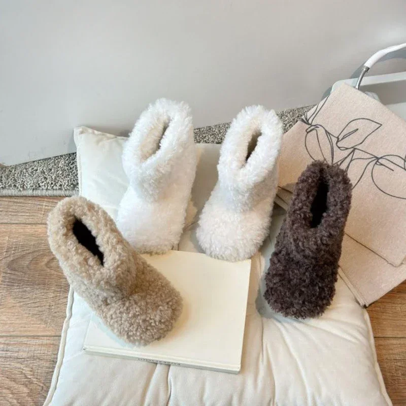 

Kids Boots Fleece Boys Girls Thermal Boots Soft Sole Non-slip for Winter 2024 Brand New Children Fashion Boots Solid Color Trend