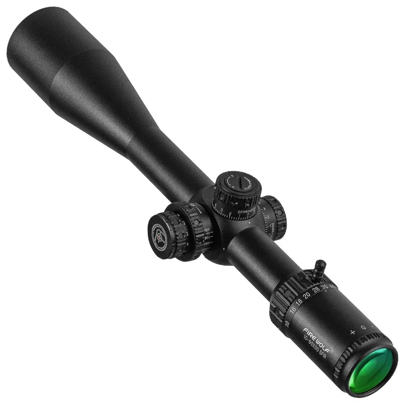 FIRE WOLF 10-60X50 Scope SFIR Hunting Scope Glass Red Illumination Reticle Side Parallax Turret Lock Reset