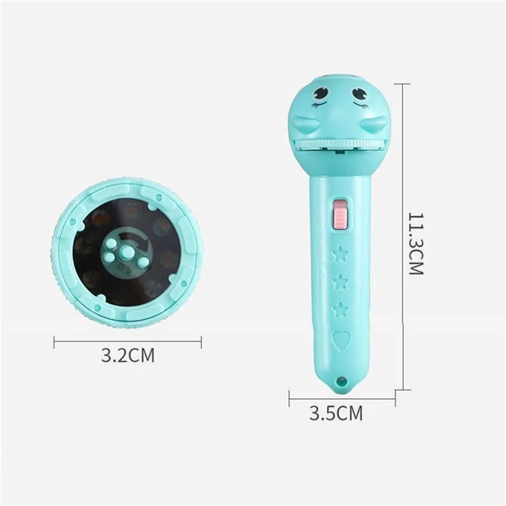 Mini Projection Flashlight Kids Fun Toy Early Education Projector Light Cartoon Bedtime Learning Slide Projector Torch Kids