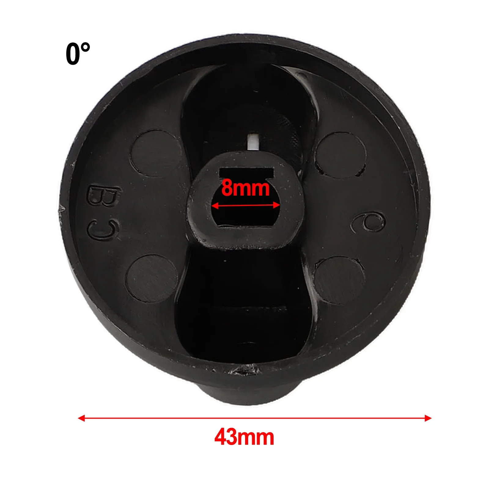 Manopola in plastica Interruttori rotanti Pezzi di ricambio di alta qualità Piano cottura Parte Apertura Pulsante di ricambio colore nero da 8 mm