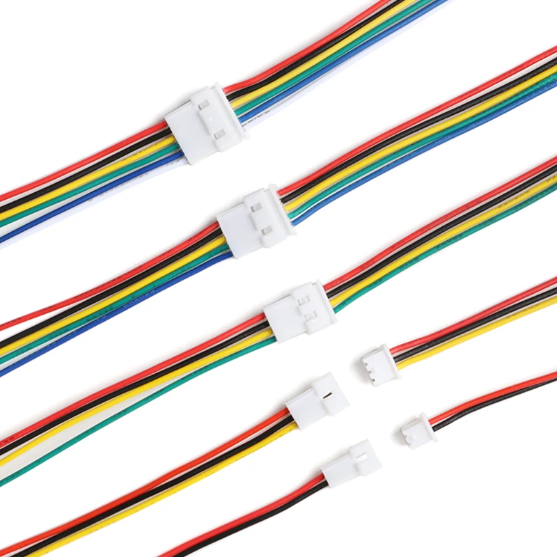 Micro JST 1.25mm Connector Male to Female 2/3/4/5/6 Pin 10cm Plug Cable Wire Adapter for LED Strip Sensor 1Pair  5Pair
