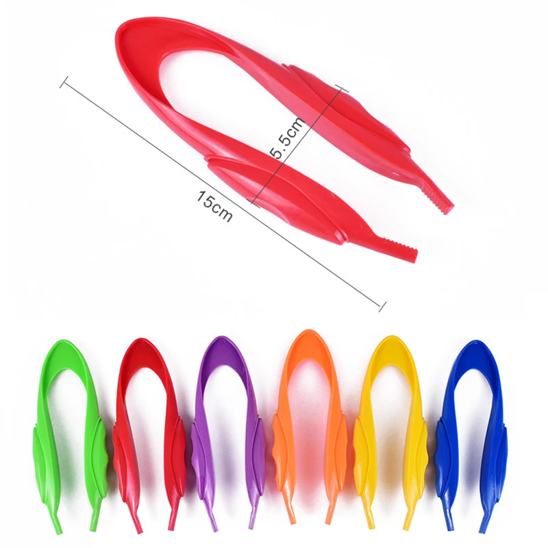 6Pcs Children Plastic Tweezer Experiments Tools Biology Science Study Tweezer Toys Kindergarten Educational Toy Kids Gifts