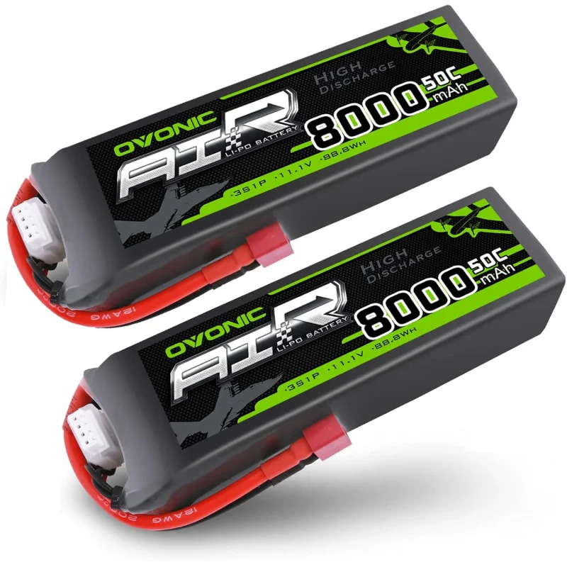 

OVONIC 3s 11.1V Lipo Battery 8000mAh 50C Max to 80C Lipo Battery Soft Case with Deans T Connector for RC Airplane Helicopter Car