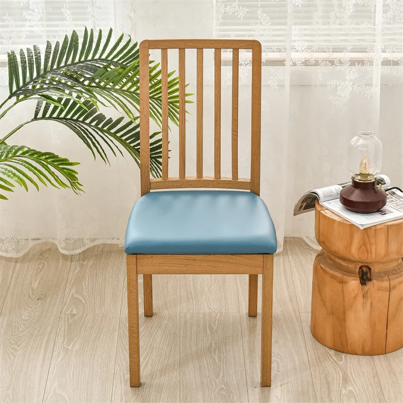 Wasserdichter Stuhlkissenbezug für Küche, Esszimmer, Ledersitzbezug, Esszimmerstuhl-Sitzkissenbezug, einfarbig – Detail 18