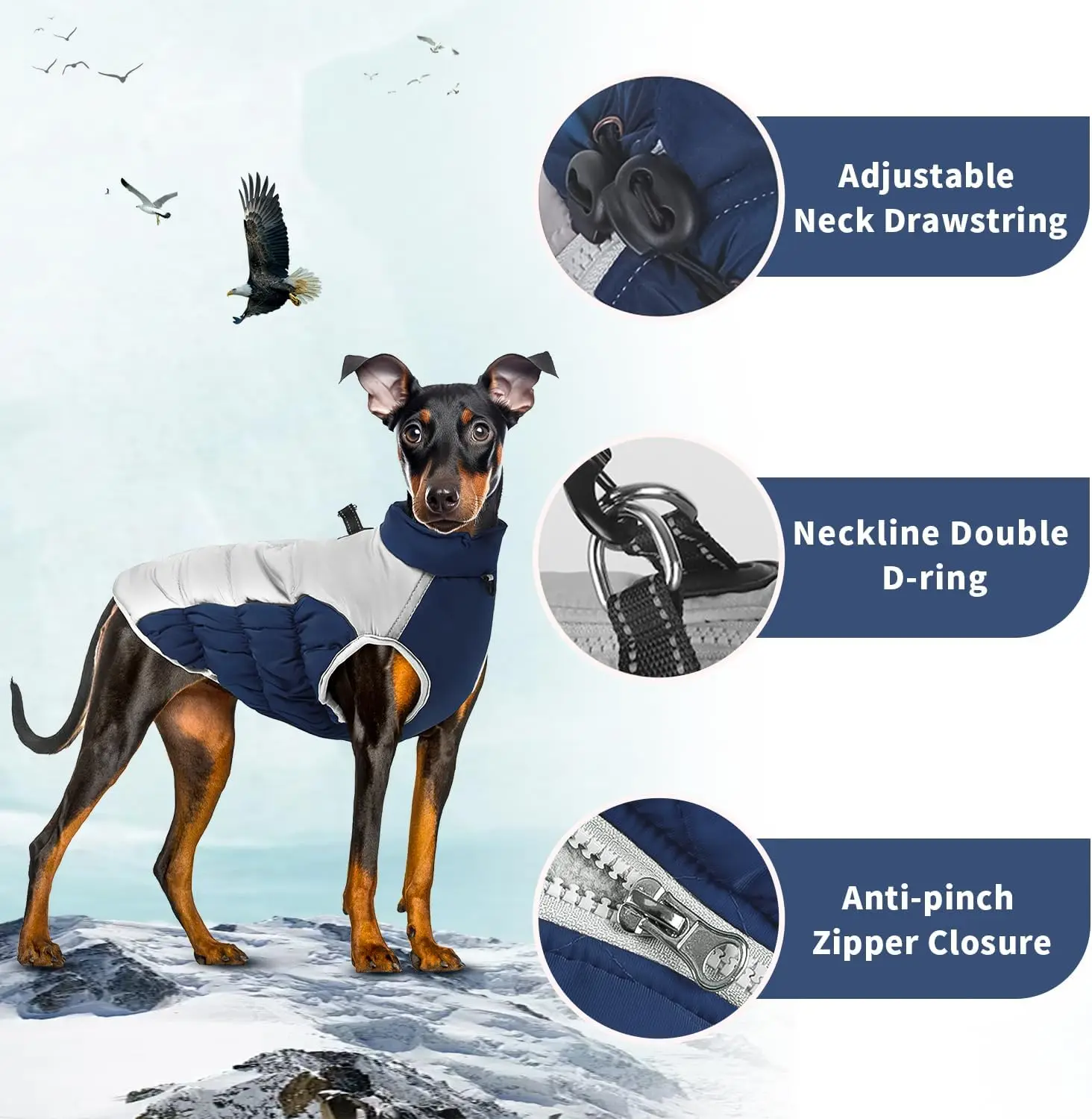 Vestiti caldi invernali per cani Costumi per cani Cappotto per cuccioli Giacca Autunno Abbigliamento per animali domestici impermeabile Gilet per cani di piccola taglia media grande