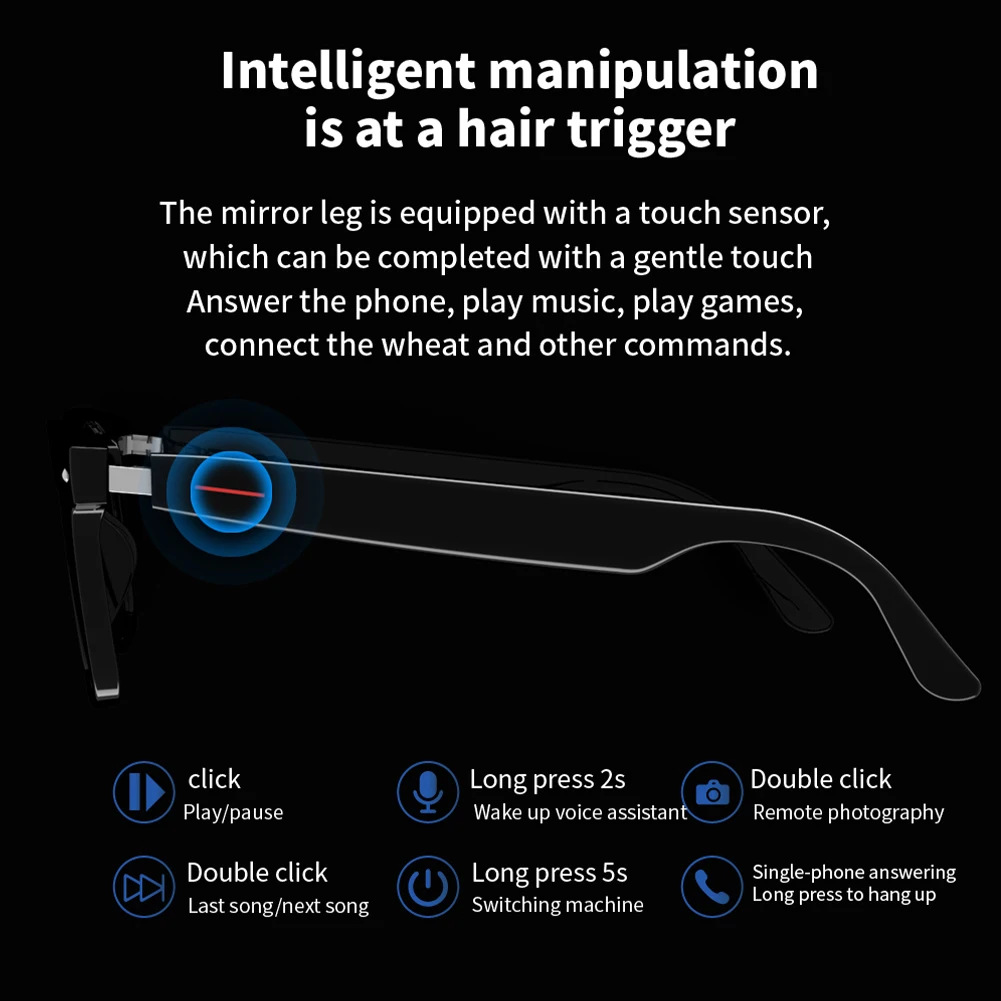 E13 Smart Glasses Wireless Bluetooth-compatibile 5.0 occhiali da sole con cuffie Bluetooth sport all'aria aperta chiamate in vivavoce musica occhiali smart android lente bluetooh